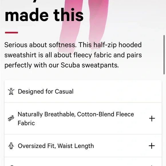 NWT Lululemon Scuba Oversized Half-Zip Hoodie in Garnet with Gold Zipper XS/S - Picture 3 of 4